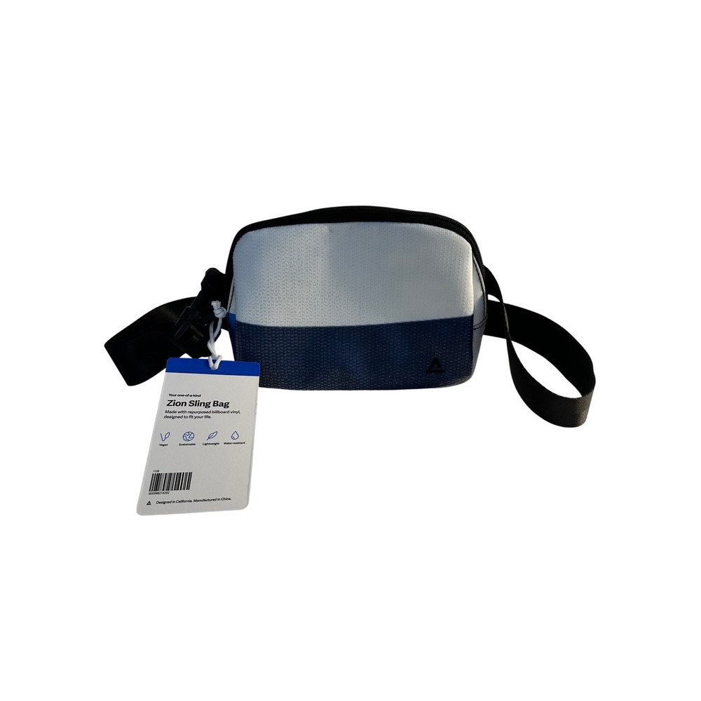 Rareform Zion Sling Bag Repurposed Billboard Vinyl‎ Blue White Black NEW